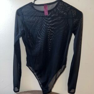La Senza Black Mesh-like Bodysuit